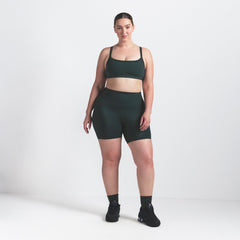 NikeSKIMS VINTAGE SEAMLESS CAMI BRA | DARK TEAL ON A MODEL FRONT VIEW @ | FOCUS: 0.0, 1.0, 0.9