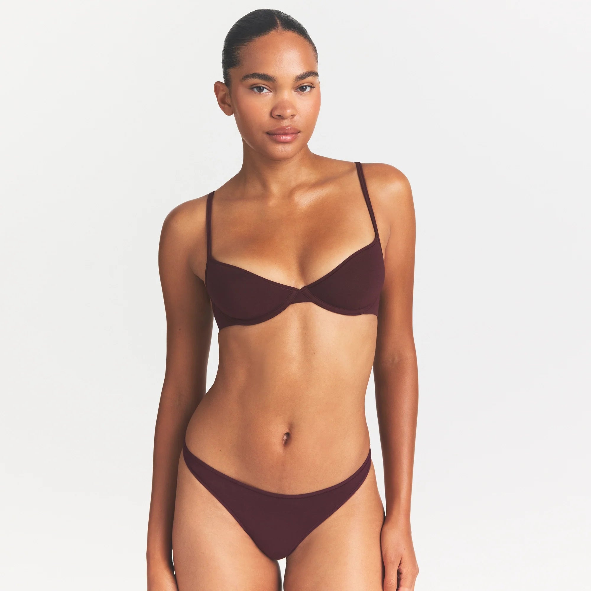 EVERYDAY COTTON UNLINED DEMI BRA | CURRANT ON MODEL @ | FOCUS: 0.0, 1.0, 0.9