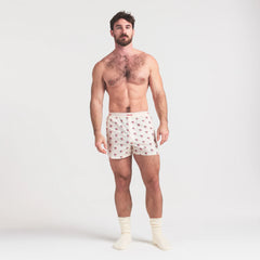 SKIMS FOR TEAM USA COTTON POPLIN MENS OLYMPIC BOXER | ECRU ON A MODEL FRONT VIEW @ | FOCUS: 0.0, 1.0, 0.9
