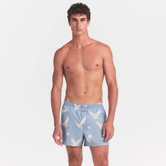 COTTON POPLIN MENS BOXER | AERO TEXTURED DOVE PRINT ON A MODEL SIDE VIEW @ | FOCUS: 0.0, 1.0, 0.9