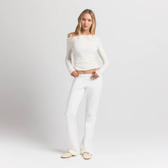 COTTON FLEECE SLIM PANT | MARBLE ON A MODEL FRONT VIEW S | FOCUS: 0.0, 1.0, 0.9