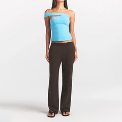 FRENCH TERRY STRAIGHT LEG PANT | ESPRESSO ON A MODEL SIDE VIEW @ | FOCUS: 0.0, 1.0, 0.9