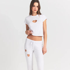 WORN IN JERSEY HEART STRAIGHT LEG PANT | SNOW ON A MODEL FRONT VIEW @ | FOCUS: 0.0, 1.0, 0.9