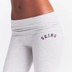 COTTON JERSEY LOGO FOLDOVER PANT | LHG ARCHED SKIMS PLAID ON A MODEL | FOCUS: 0.0, 1.0, 0.9