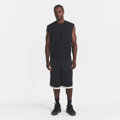 MESH APPAREL MENS LONG SHORT | ONYX ON A MODEL FRONT VIEW @ | FOCUS: 0.0, 1.0, 0.9