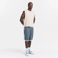 MESH APPAREL MENS LONG SHORT | ZIRCON ON A MODEL FRONT VIEW @ | FOCUS: 0.0, 1.0, 0.9