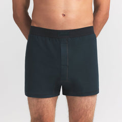SKIMS COTTON MENS KNIT BOXER 3-PACK | VERDANT MULTI ON A MODEL FRONT VIEW @ | FOCUS: 0.0, 1.0, 0.9