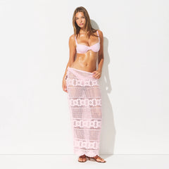 SWIM COVER-UPS CROCHET LONG SKIRT | CHERRY BLOSSOM ON A MODEL FRONT VIEW @ | FOCUS: 0.0, 1.0, 0.9 
