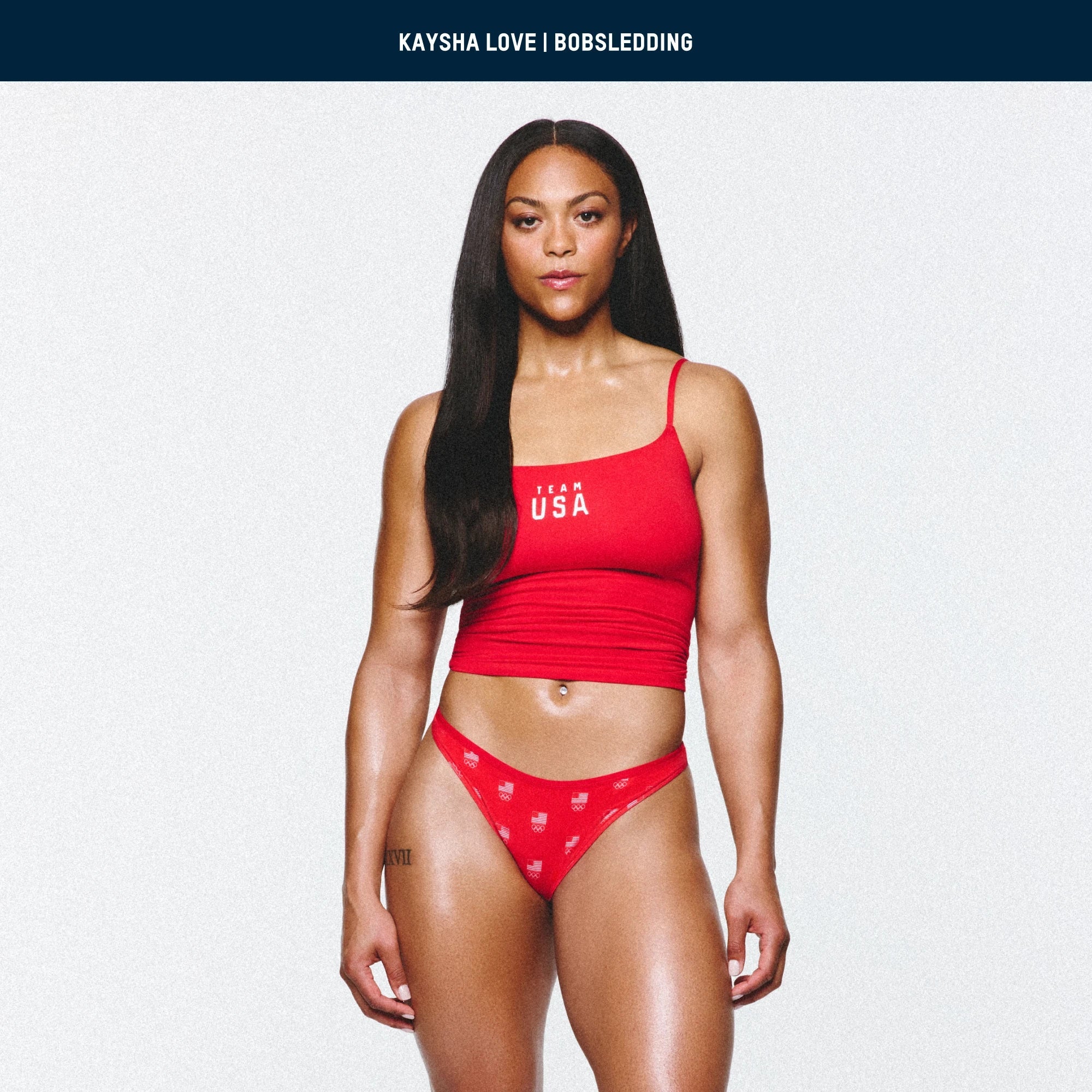 SKIMS FOR TEAM USA COTTON JERSEY OLYMPIC CAMI | RED CAMPAIGN IMAGERY @ | FOCUS: 0.0, 1.0, 0.9