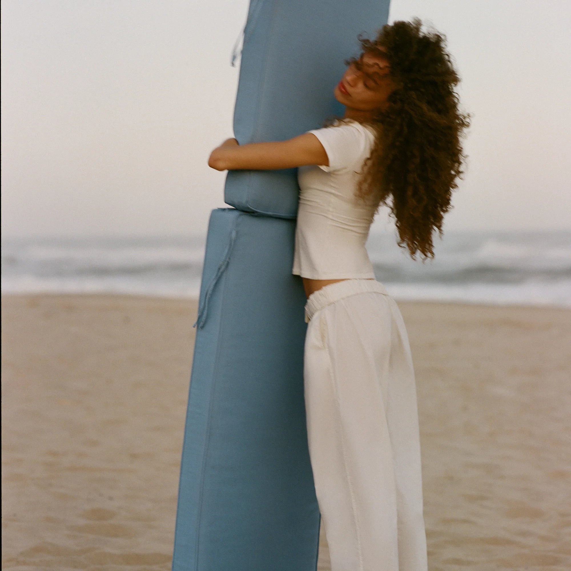WOVEN COTTON OVERSIZED STRAIGHT LEG PANT | EGRET @ | FOCUS: 0.0, 1.0, 0.9
