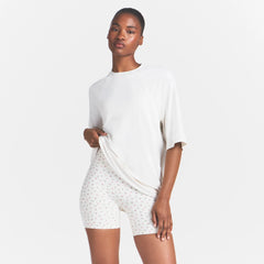 NikeSKIMS AIRY OVERSIZED TEE | IVORY ON A MODEL 
