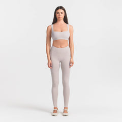 NikeSKIMS STUDIO STRETCH SQUARE NECK RACER BRA | LINENON A MODEL FRONT 