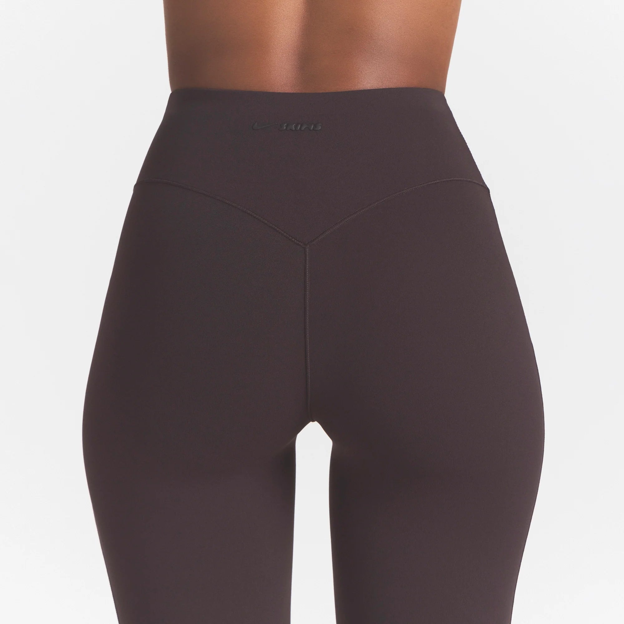 NikeSKIMS STUDIO STRETCH 26" LEGGING | DARK ROASTON A MODEL FRONT 