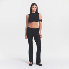 NikeSKIMS STUDIO STRETCH MOCK NECK BRA | OBSIDIANON A MODEL FRONT 