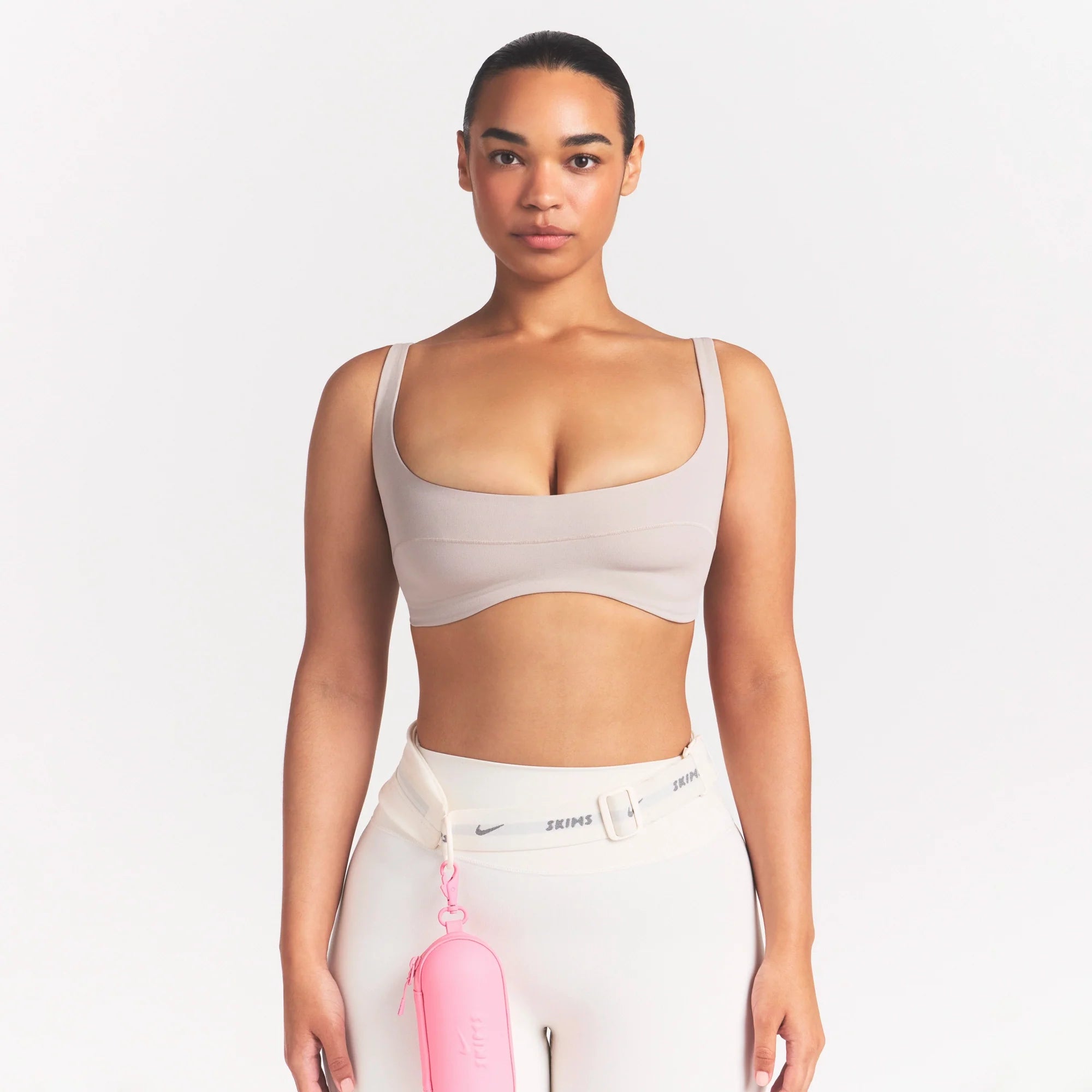 NikeSKIMS STUDIO STRETCH  SEAM FRONT MICRO BRA | LINENON A MODEL FRONT 
