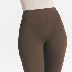 NikeSKIMS MATTE HIGH WAIST CORSET 26" LEGGING | DARK SEPIA ON A MODEL 