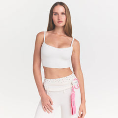 NikeSKIMS MATTE CAMI BRA TOP | IVORY ON A MODEL 