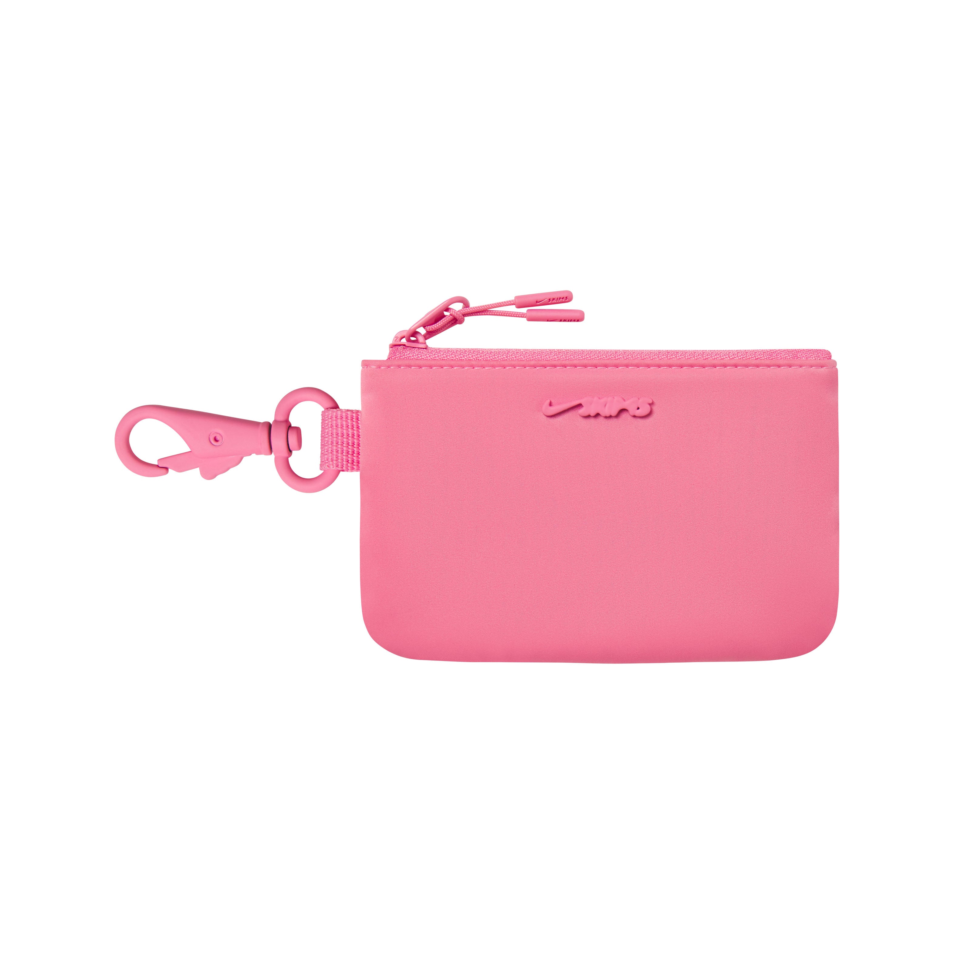 NikeSKIMS ACCESSORIES CLIPPABLE POUCH | LIGHT FLAMINGO LAYS FLAT ON A WHITE BACKGROUND