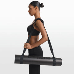 NikeSKIMS ACCESSORIES YOGA MAT STRAP | OBSIDIAN & LAYS FLAT ON A WHITE BACKGROUND | FLT