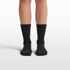 NikeSKIMS ACCESSORIES DRI-FIT™ PILATES CREW SOCK | OBSIDIAN & LAYS FLAT ON A WHITE BACKGROUND | FLT