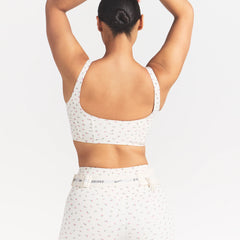 NikeSKIMS MATTE CORSET LONGLINE BRA | DITSY FLORAL PRINT ON A MODEL 
