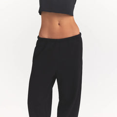COTTON FLEECE CLASSIC JOGGER | ONYX ON A MODEL FRONT VIEW @ | FOCUS: 0.0, 1.0, 0.9