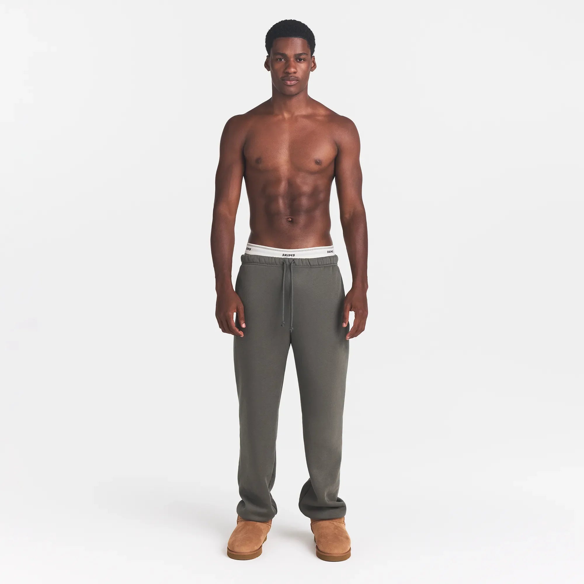 FLEECE LOUNGE MENS RELAXED JOGGER | JUNGLE ON A MODEL FRONT VIEW @ | FOCUS: 0.0, 1.0, 0.9
