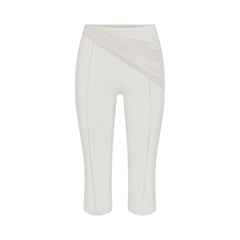 ULTRA FINE MESH DRAPED CAPRI | IVORY LAYS FLAT ON A WHITE BACKGROUND | FLT 