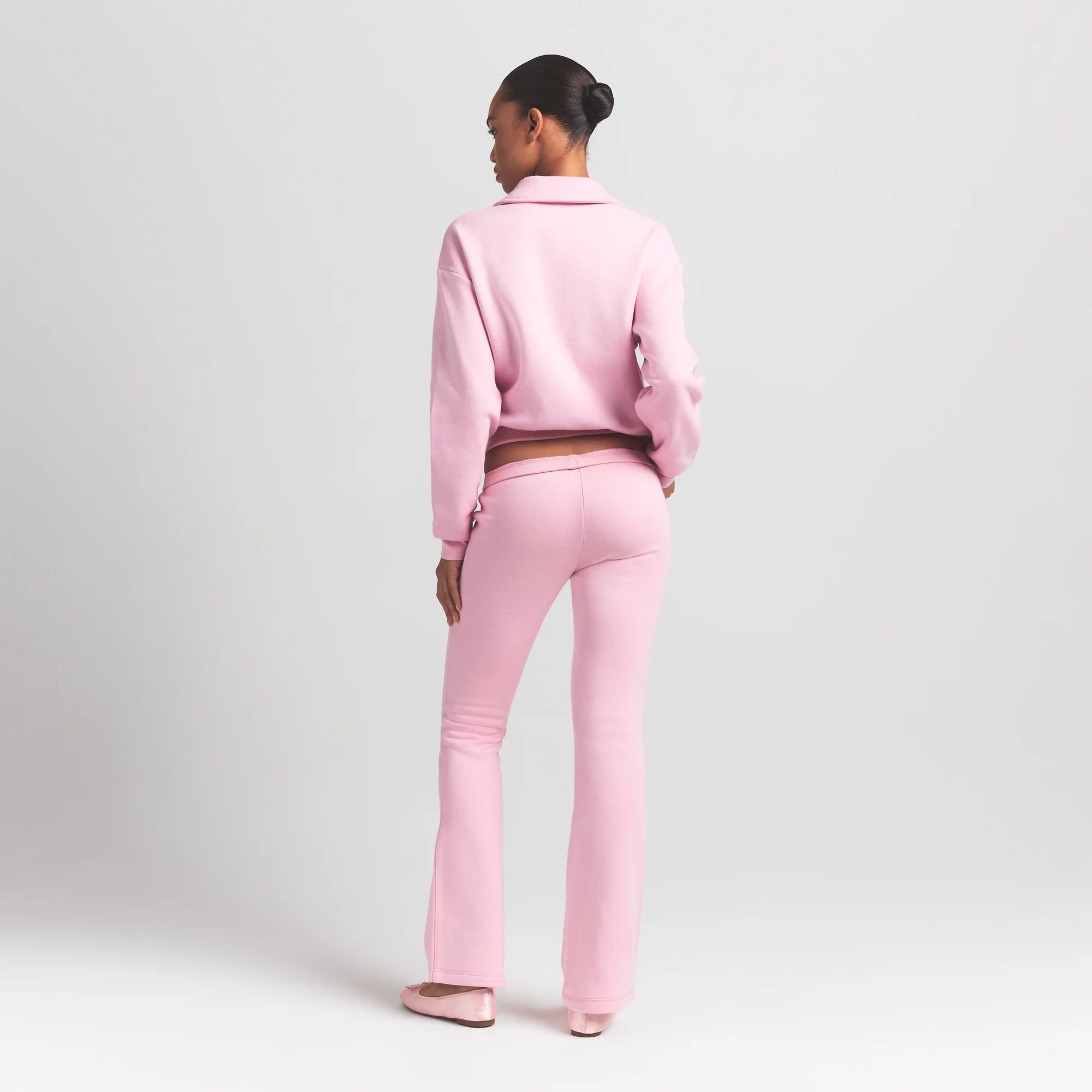 COTTON FLEECE POLO SWEATSHIRT | HALITE ON A MODEL BACK VIEW S | FOCUS: 0.0, 1.0, 0.9