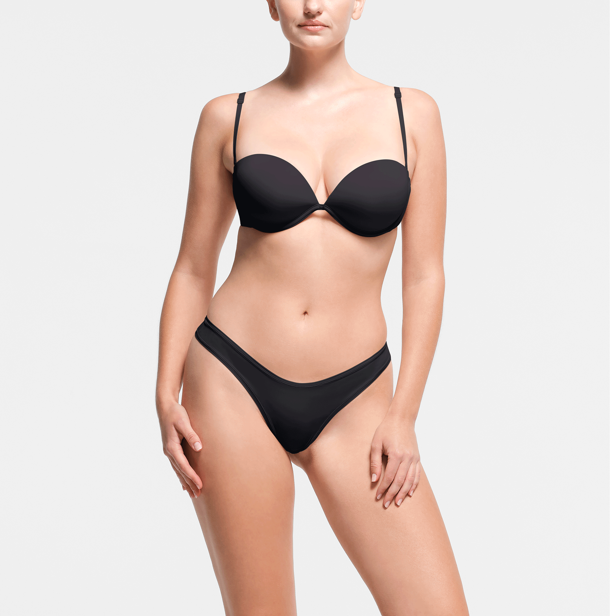 MULTI-WAY BRA | ONYX ON A MODEL FRONT VIEW