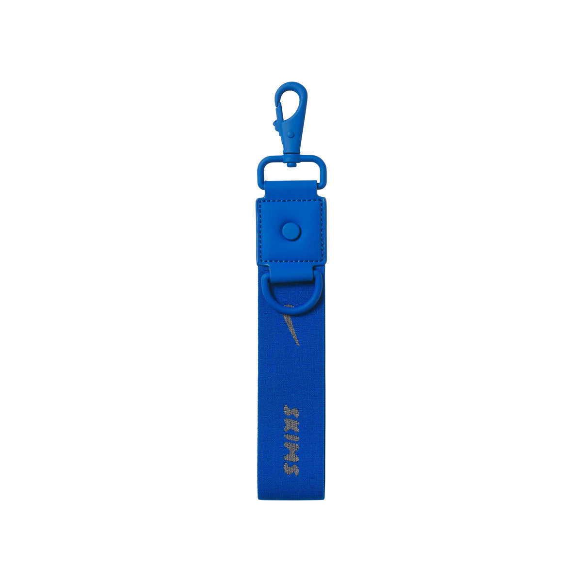 NikeSKIMS ACCESSORIES KEYCHAIN WRISTLET | COBALT & LAYS FLAT ON A WHITE BACKGROUND | FLT