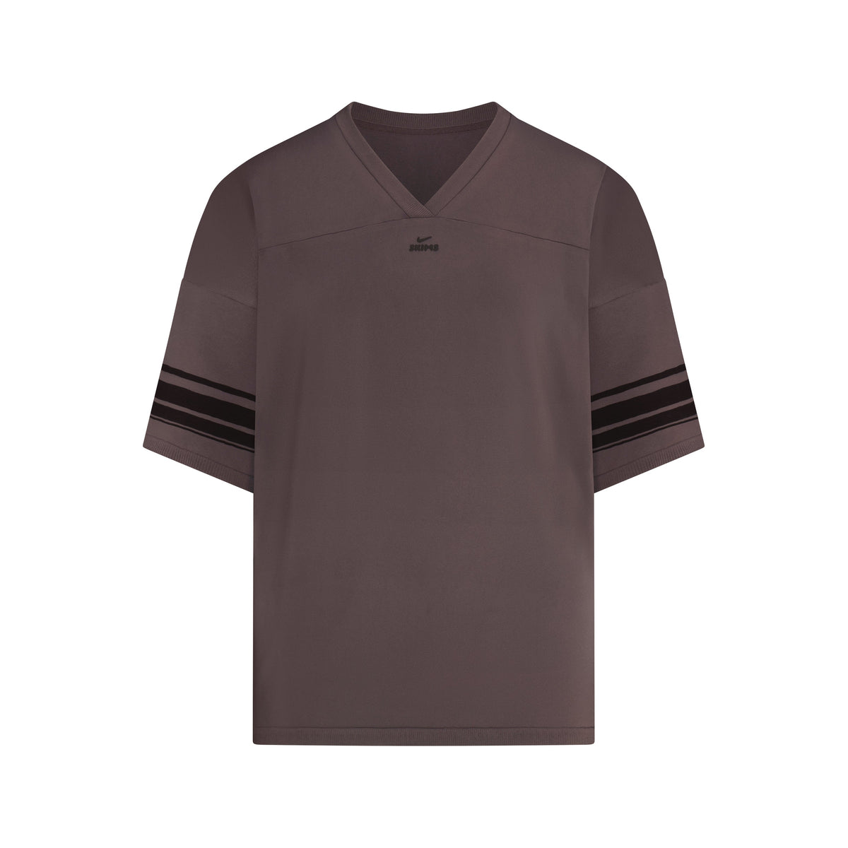 NikeSKIMS STRETCH KNIT V-NECK OVERSIZED TOP | NSKM RESIN/NSKM PHOENIX/(NSKM RESIN) FLAT ON A WHITE BACKGROUND | FLT