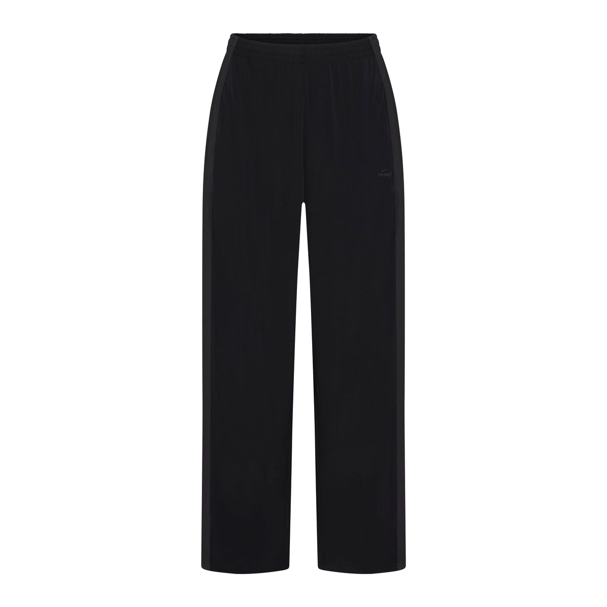 NikeSKIMS STRETCH KNIT WIDE LEG PANT | NSKM OBSIDIAN/NSKM IGNEOUS FLAT ON A WHITE BACKGROUND | FLT