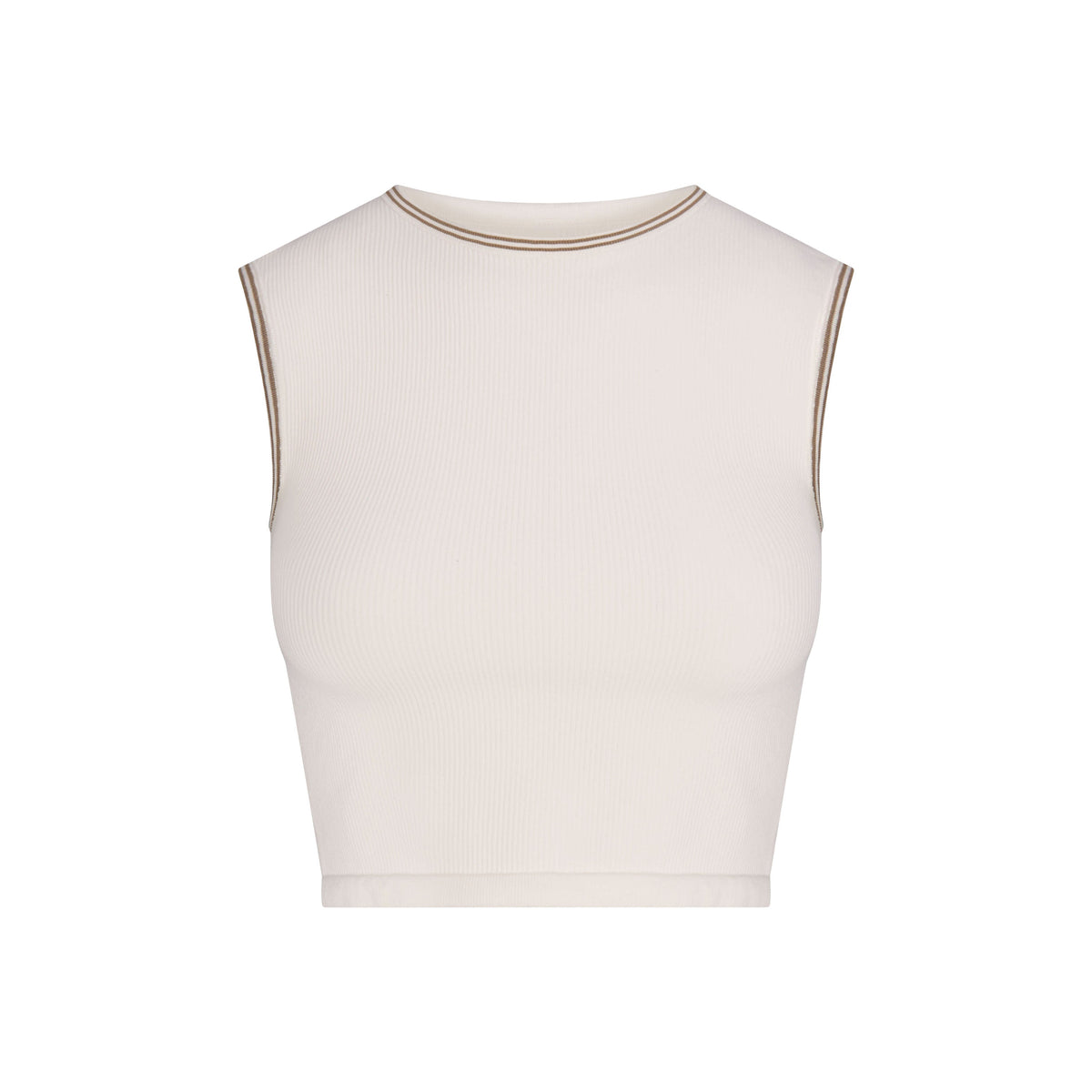 NikeSKIMS RIBBED SEAMLESS MUSCLE TANK | NSKM ACTV IVORY/NSKM RESIN/(NSKM ACTV IVORY) FLAT ON A WHITE BACKGROUND | FLT