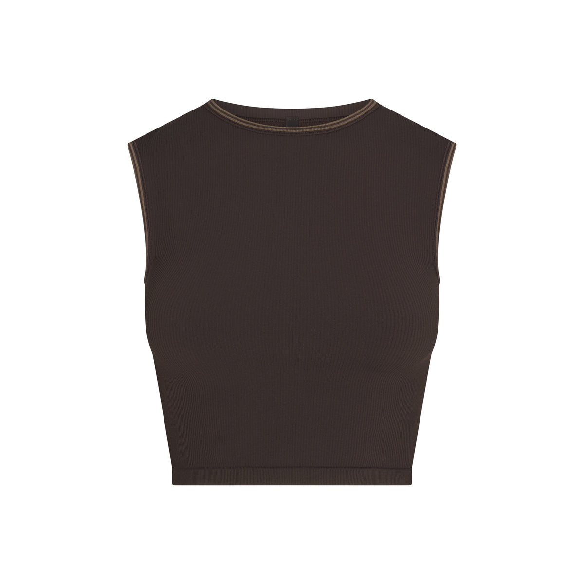 NikeSKIMS RIBBED SEAMLESS MUSCLE TANK | NSKM PHOENIX/NSKM TRUFFLE FLAT ON A WHITE BACKGROUND | FLT
