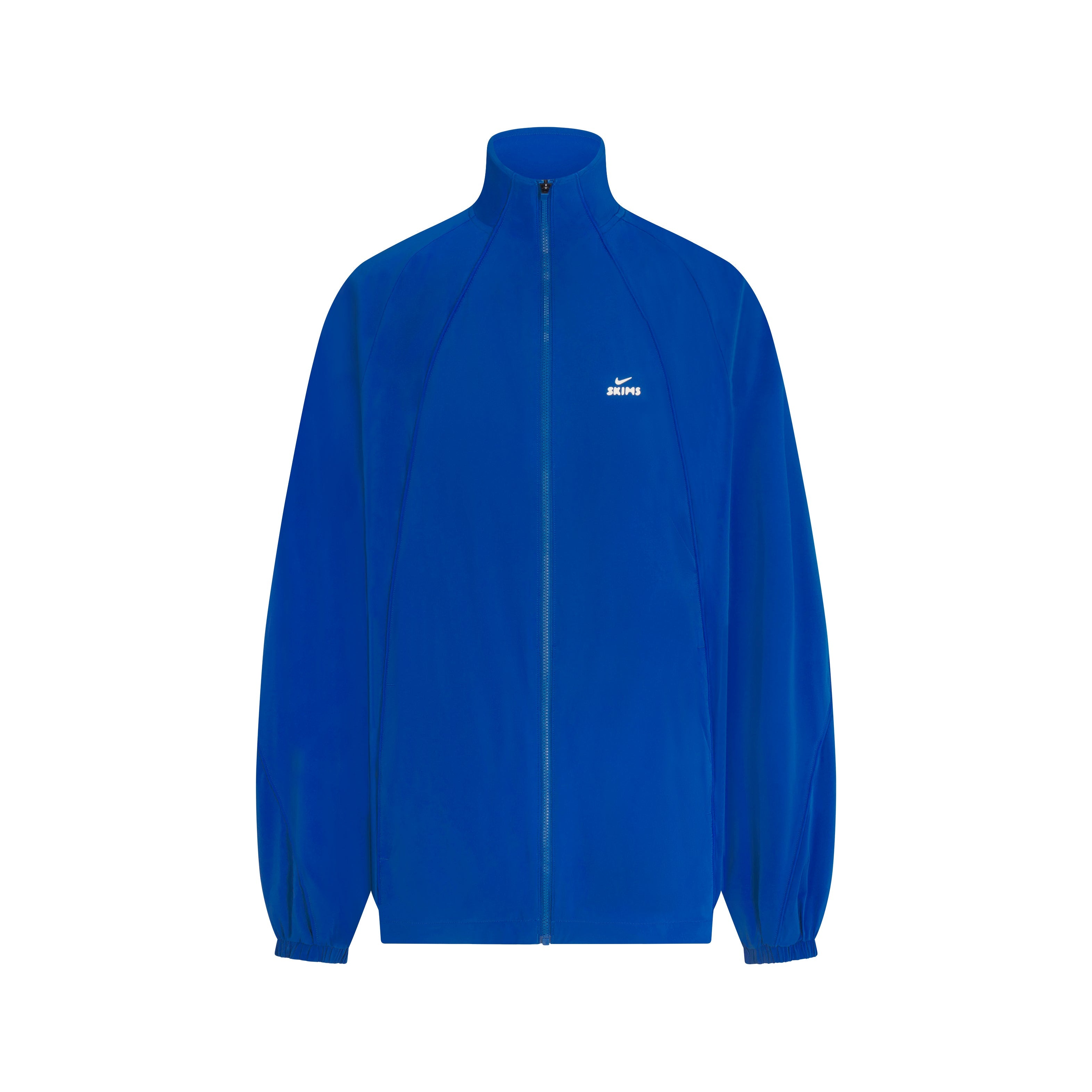 NikeSKIMS STRETCH NYLON OVERSIZED JACKET | NSKM COBALT FLAT ON A WHITE BACKGROUND | FLT