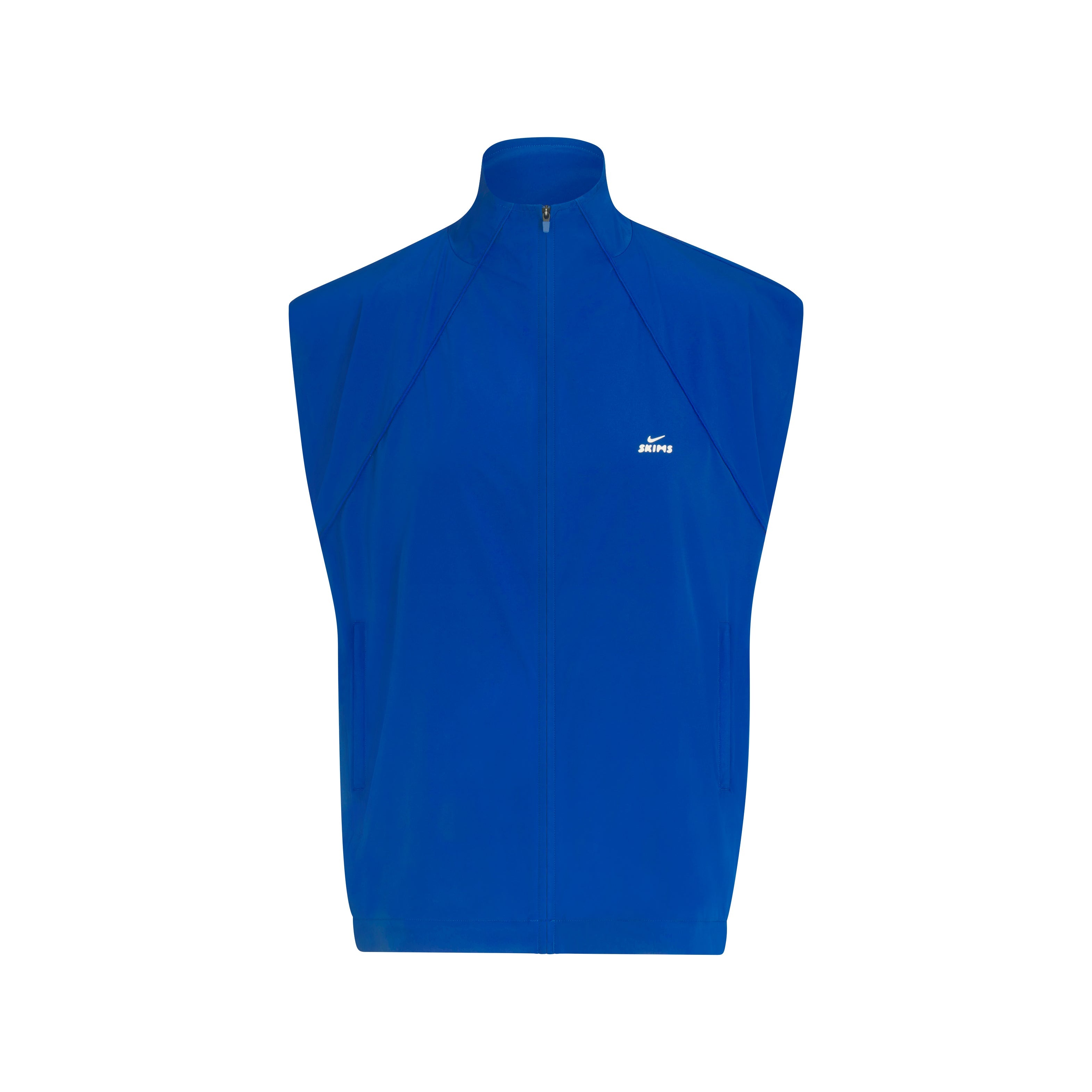 NikeSKIMS STRETCH NYLON OVERSIZED VEST | NSKM COBALT FLAT ON A WHITE BACKGROUND | FLT