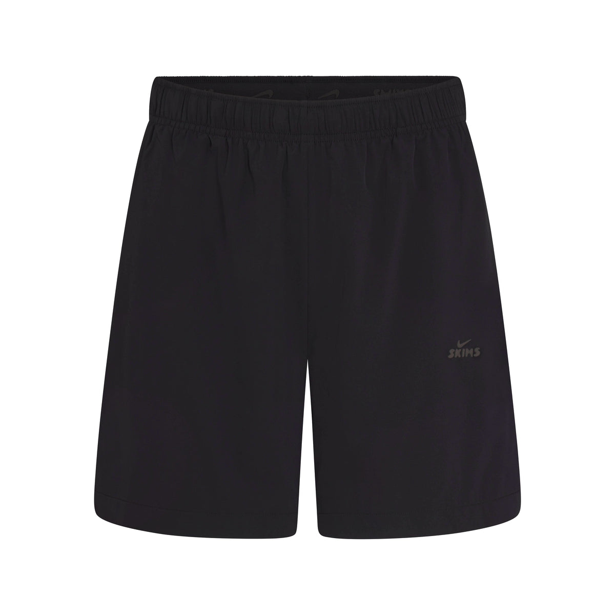 NikeSKIMS STRETCH NYLON 5 INCH TRACK SHORT | NSKM OBSIDIAN FLAT ON A WHITE BACKGROUND | FLT