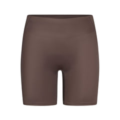 NikeSKIMS SHINE BONDED WAIST 5 INCH BIKER SHORT | NSKM RESIN FLAT ON A WHITE BACKGROUND | FLT