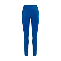NikeSKIMS SATIN SHINE BONDED WAIST LEGGING 26 INCH | NSKM COBALT FLAT ON A WHITE BACKGROUND | FLT