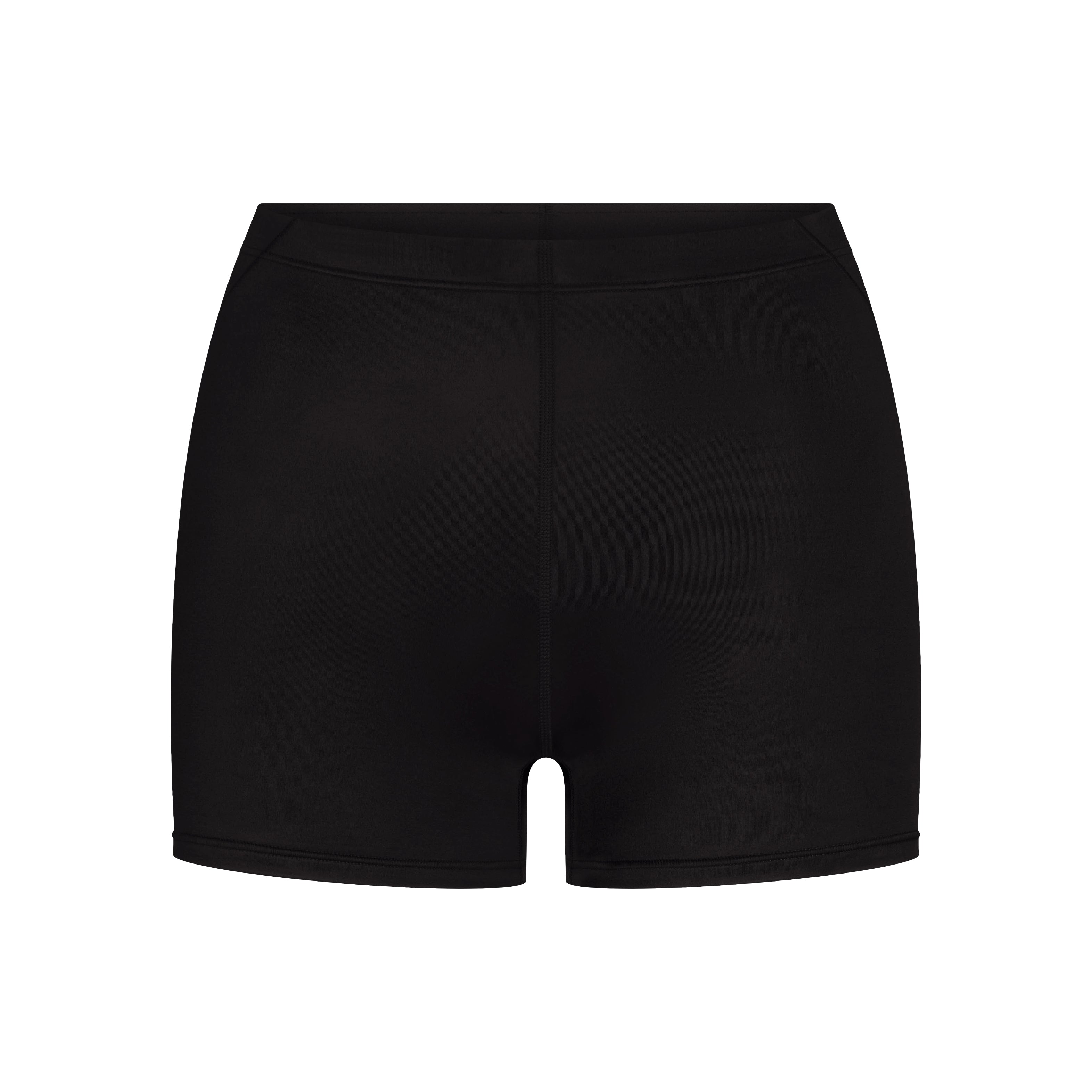 NikeSKIMS SHINE DRAWCORD 2 INCH SHORT | NSKM OBSIDIAN FLAT ON A WHITE BACKGROUND | FLT
