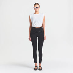 NikeSKIMS STUDIO STRETCH 26" LEGGING | OBSIDIAN ON A MODEL FRONT VIEW