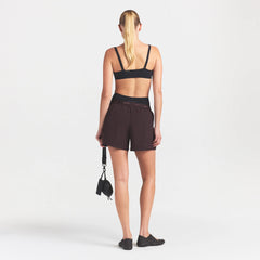 NikeSKIMS STRETCH NYLON 5" TRACK SHORT | DARK ROAST ON A MODEL FRONT VIEW @ | FOCUS: 0.0, 1.0, 0.9