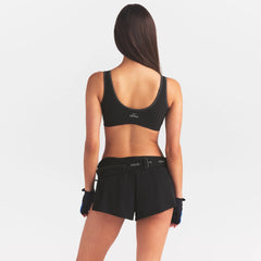 NikeSKIMS RIBBED SEAMLESS MICRO SCOOP BRA | OBSIDIAN & LAYS FLAT ON A WHITE BACKGROUND | FLT
