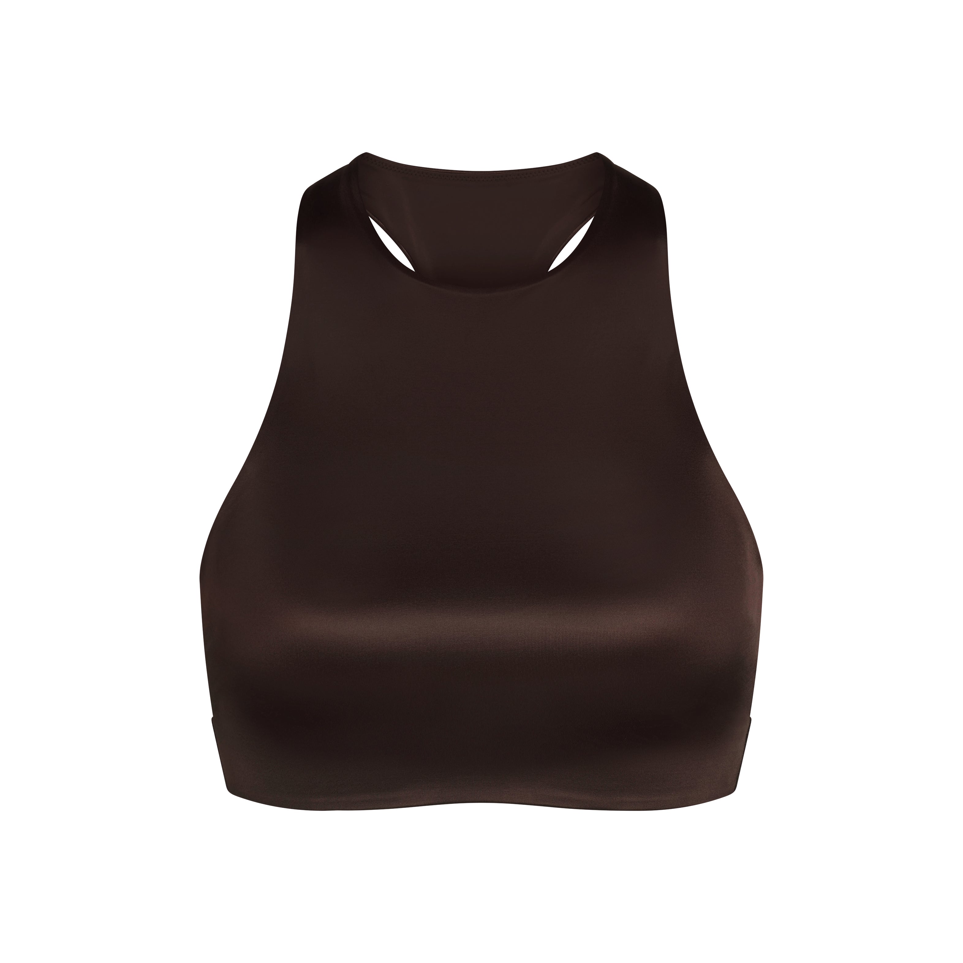NikeSKIMS SATIN SHINE HIGH NECK BRA | PHOENIX FLAT ON A WHITE BACKGROUND | FLT | FOCUS: 0.0, 1.0, 0.9
