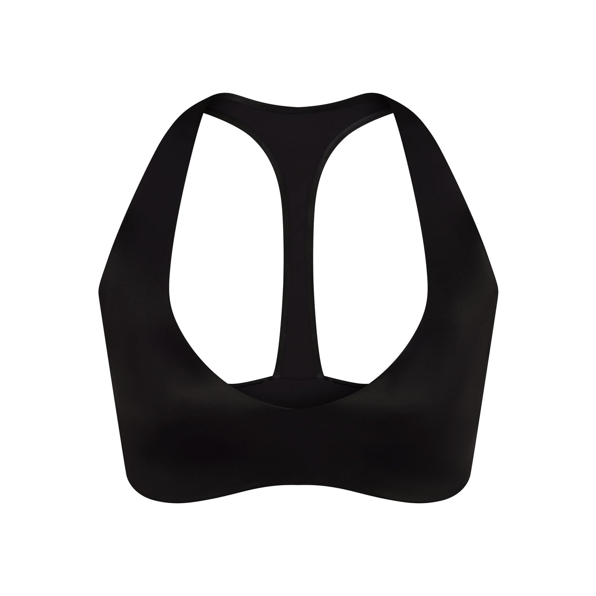 NikeSKIMS SHINE PLUNGE BRA | NSKM OBSIDIAN FLAT ON A WHITE BACKGROUND | FLT