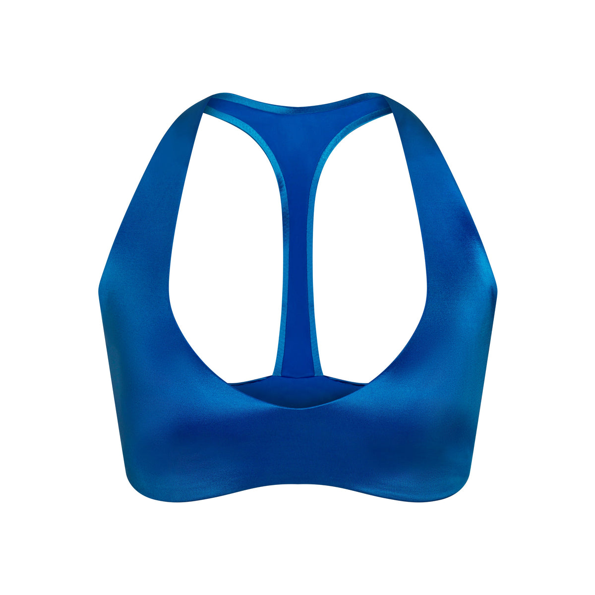 NikeSKIMS SATIN SHINE PLUNGE BRA | NSKM COBALT FLAT ON A WHITE BACKGROUND | FLT