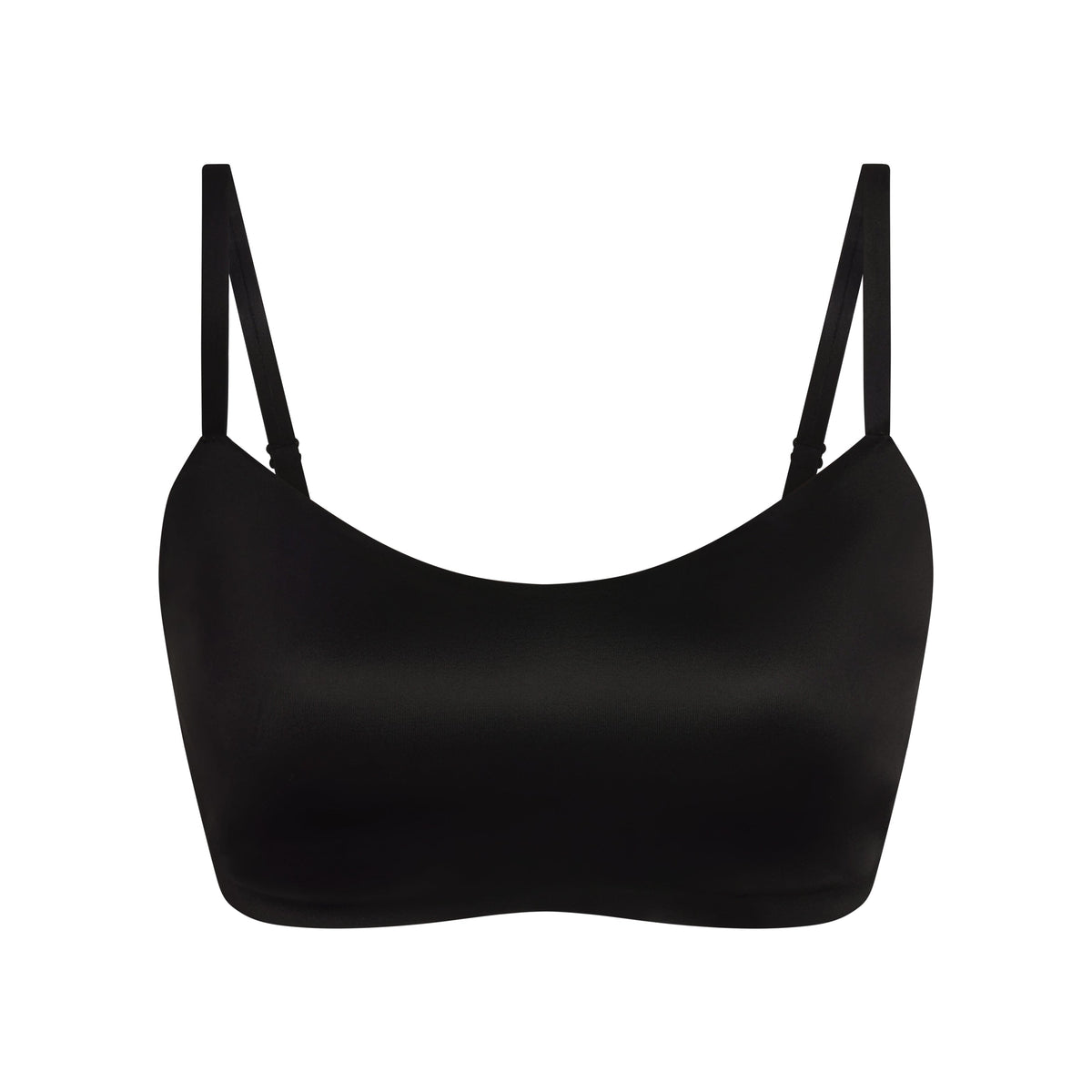 NikeSKIMS SHINE SCOOP CAMI BRA | NSKM OBSIDIAN FLAT ON A WHITE BACKGROUND | FLT