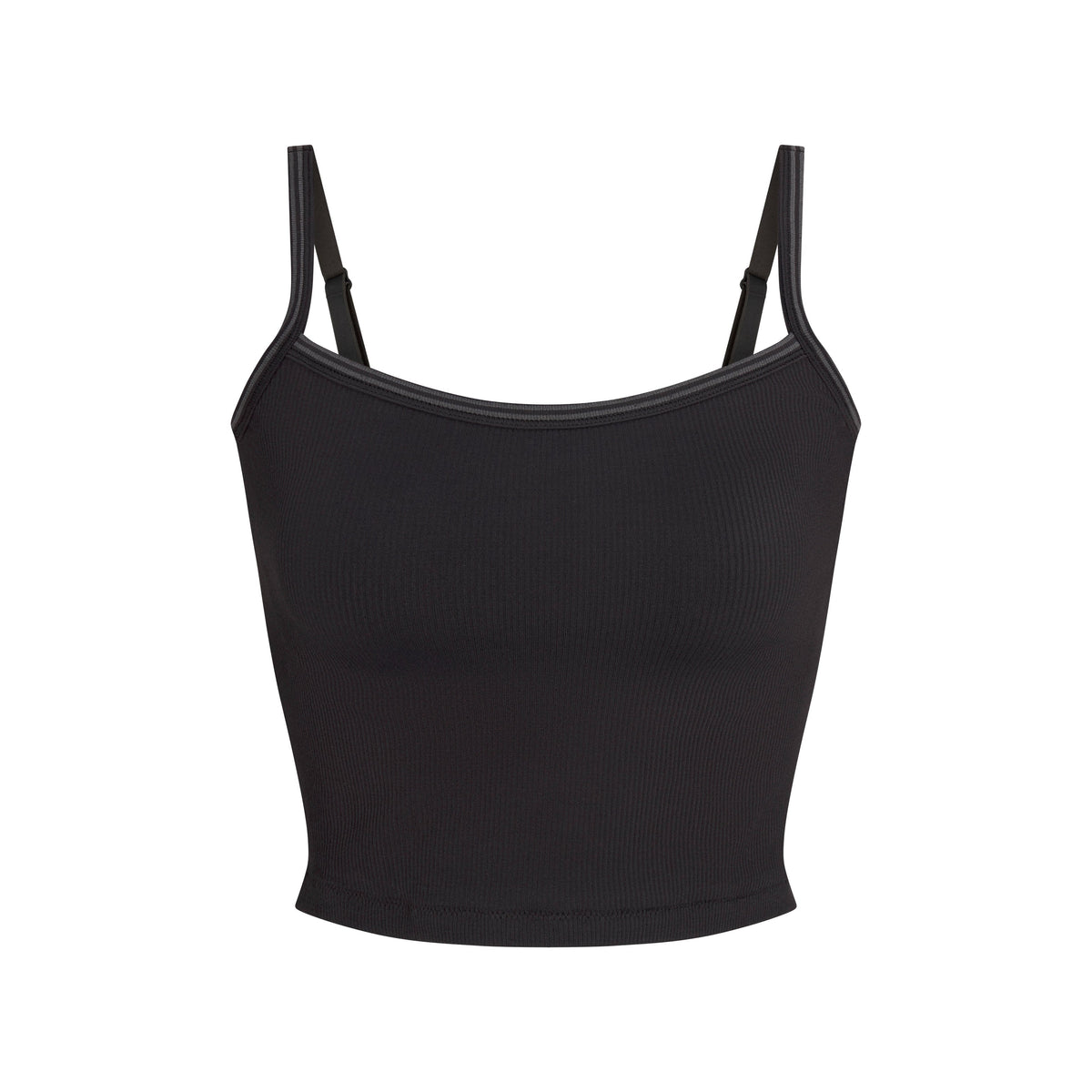 NikeSKIMS RIBBED SEAMLESS CAMI | OBSIDIAN FLAT ON A WHITE BACKGROUND | FLT