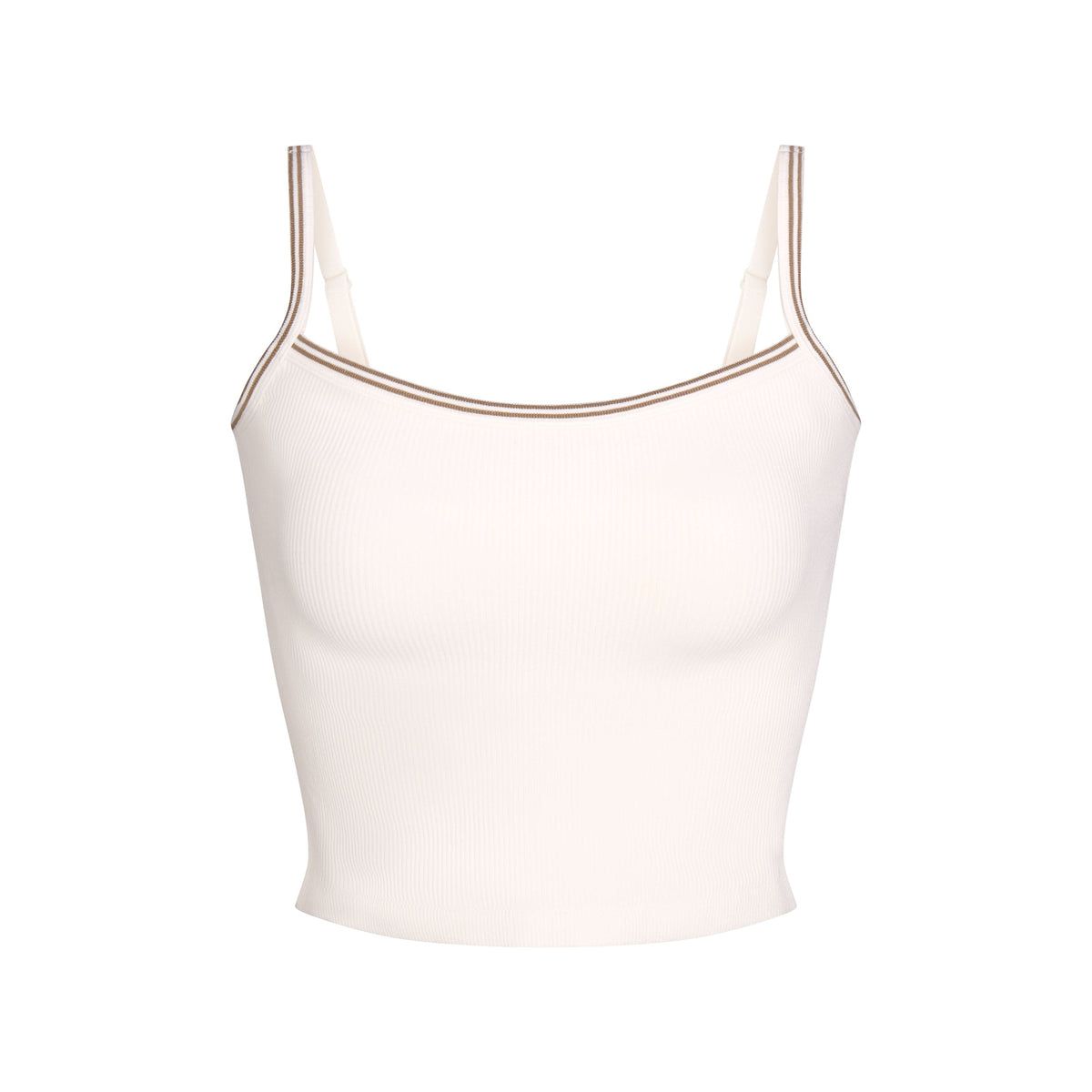 NikeSKIMS RIBBED SEAMLESS CAMI TANK | NSKM ACTV IVORY/NSKM RESIN/(NSKM ACTV IVORY) FLAT ON A WHITE BACKGROUND | FLT
